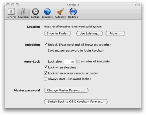 1Password Move Keychain