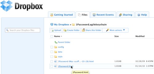Dropbox 1Password Anywhere