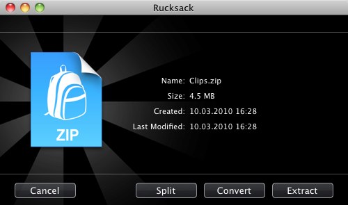 Rucksack — extractб split или convert