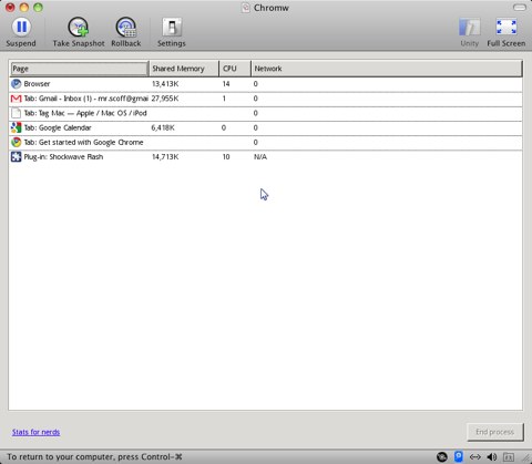 Chrome OS task manager