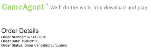 GameAgemt Order Cancelled by System