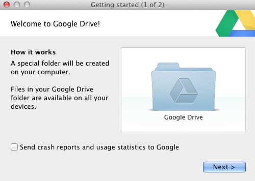 Google drive первый запуск