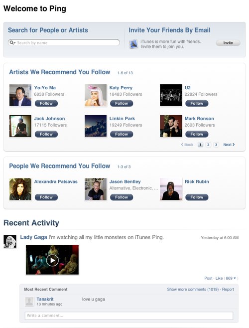 iTunes Ping