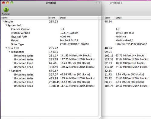 Xbench ssd hdd